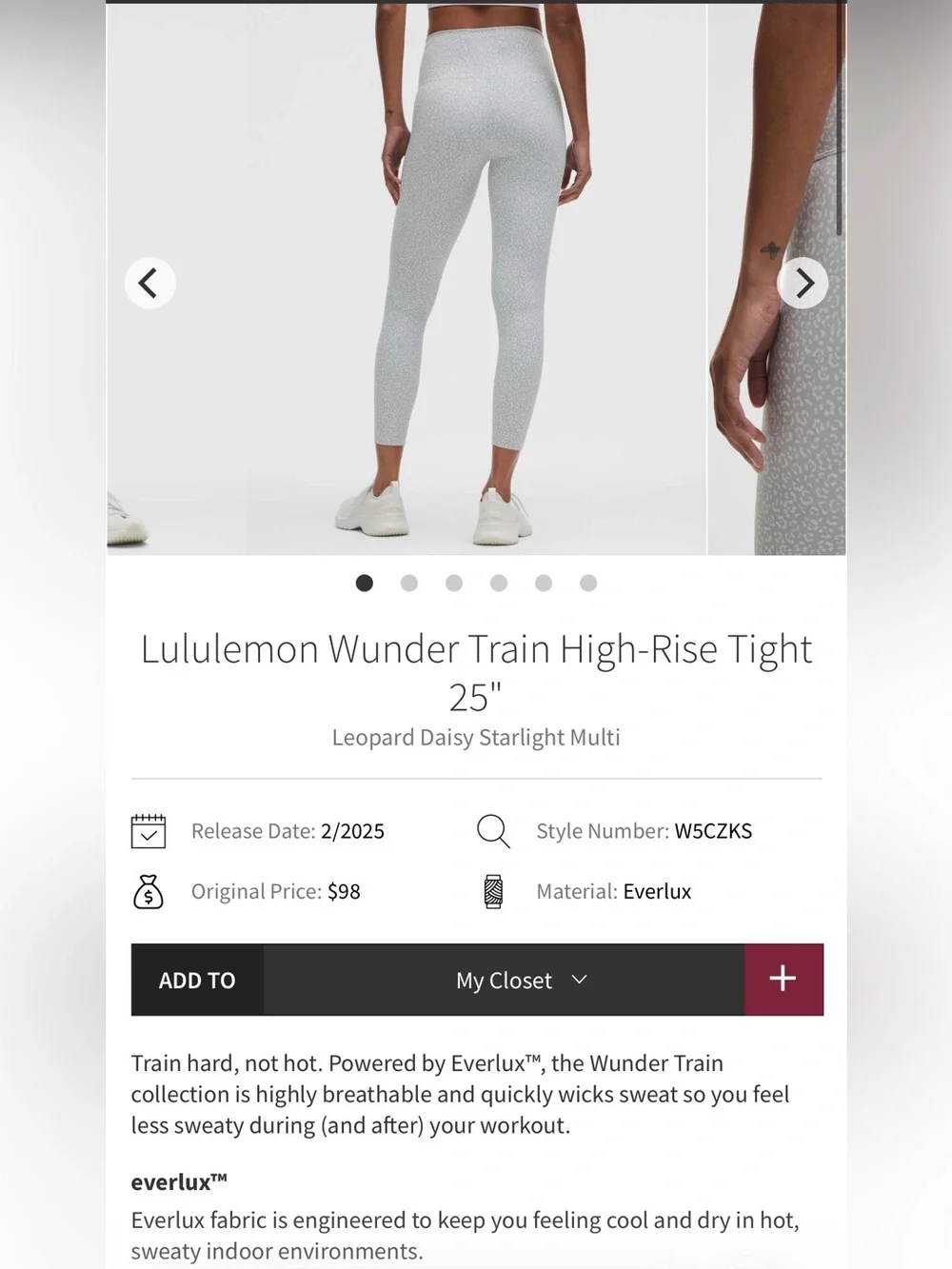 Lululemon Wunder Train High-Rise Tight 25